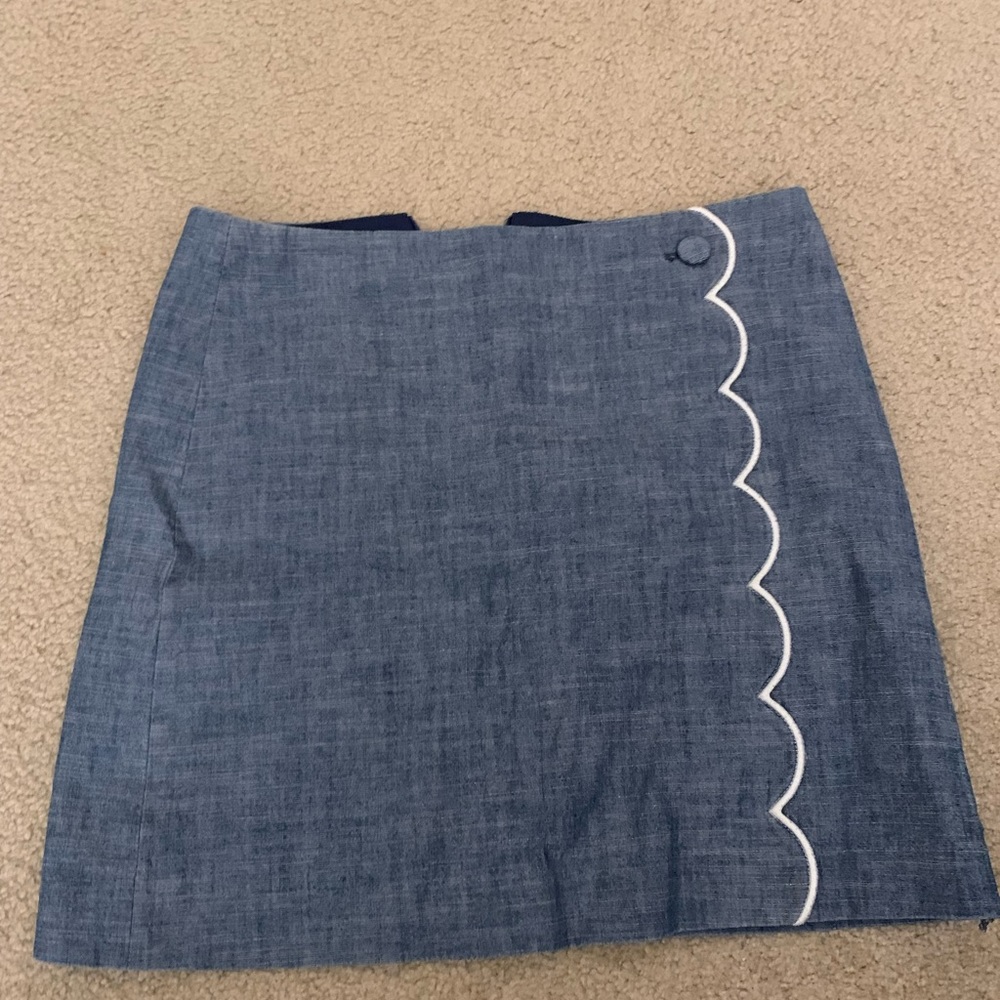 J. Crew Scalloped Chambray Mini Skirt — 4